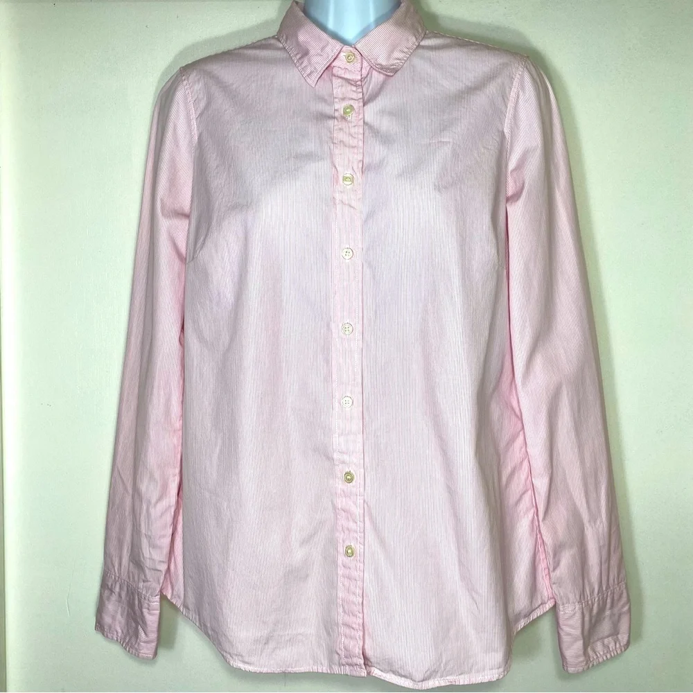 Haberdashery J. Crew 100% Cotton Pink Stripes Collar Button Up Shirts, S - Picture 1 of 8